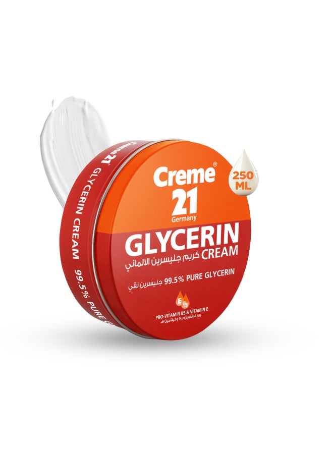 Creme 21 Glycerin Cream | 99.5% Pure Glycerin Skin Softener | Instant Relief for Severely Dry & Chapped Skin | Enriched with Vitamin E & Pro- B5 | Dermatologically Tested & Born in Germany - Image 1
